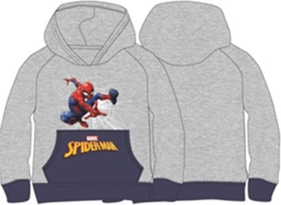 Spiderman - sweat à capuche - gris clair - garçons - taille 7 ans (122)