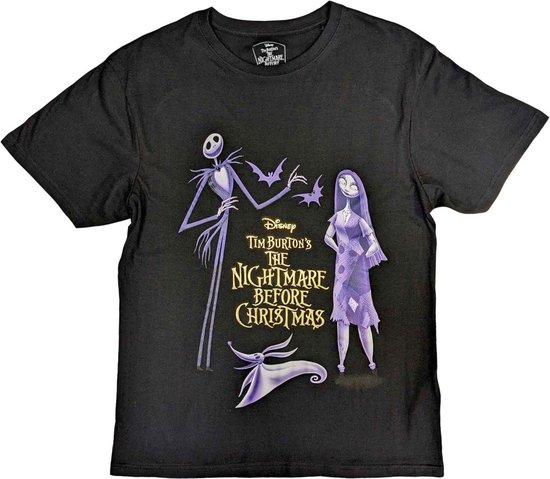 Disney The Nightmare Before Christmas - Purple Characters Heren T-shirt - M - Zwart