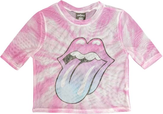 The Rolling Stones - Pink Gradient Tongue Crop top - XXS - Roze