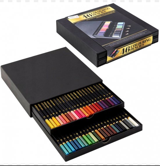 Craft Sensations 46 crayons de Crayons de couleur professionnels dans une  boîte de