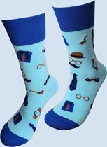 Gentlemen sokken - Grappige sokken - Valentijn - Snor - Heren sokken - Leuke sokken - Vrolijke sokken - Luckyday Socks - verjaardagscadeau man - LuckyDay Socks - Socks waar je Happy van wordt - Maat 37-44