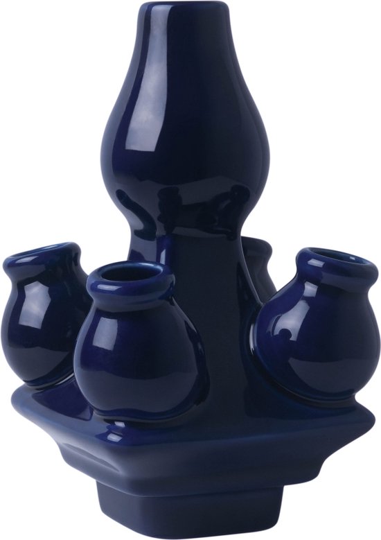 Heinen Delfts Blauw Tulpenvaas (top) Stapelgekte - Porselein - Blauw - 9 x 15 x 9 cm (BxHxD)