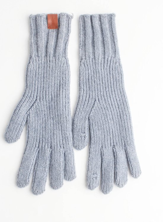 Auxane handschoenen- Accessories Junkie Amsterdam- Dames- Winter- Warme handen- Leren label- Opening vingertopper- Extra lang- Jeans blauw