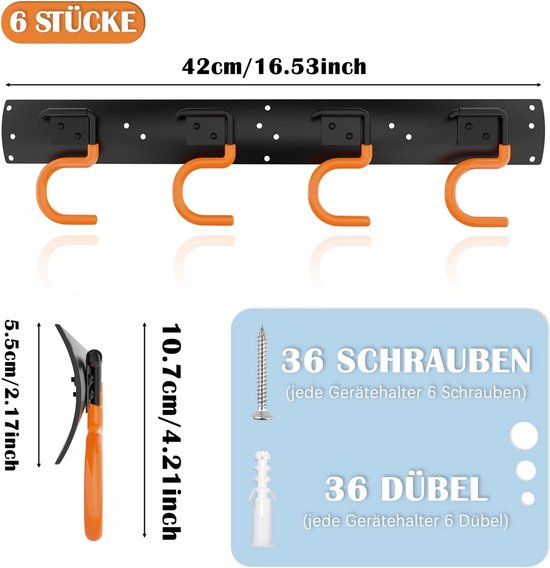 Support pour appareils 6 x 42 cm réglable outils de jardin kit de  suspension avec 24