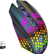 ZERODATE S600 peut programmer une souris de jeu RVB optique filaire - 4800DPI - souris noires (Windows / Mac)