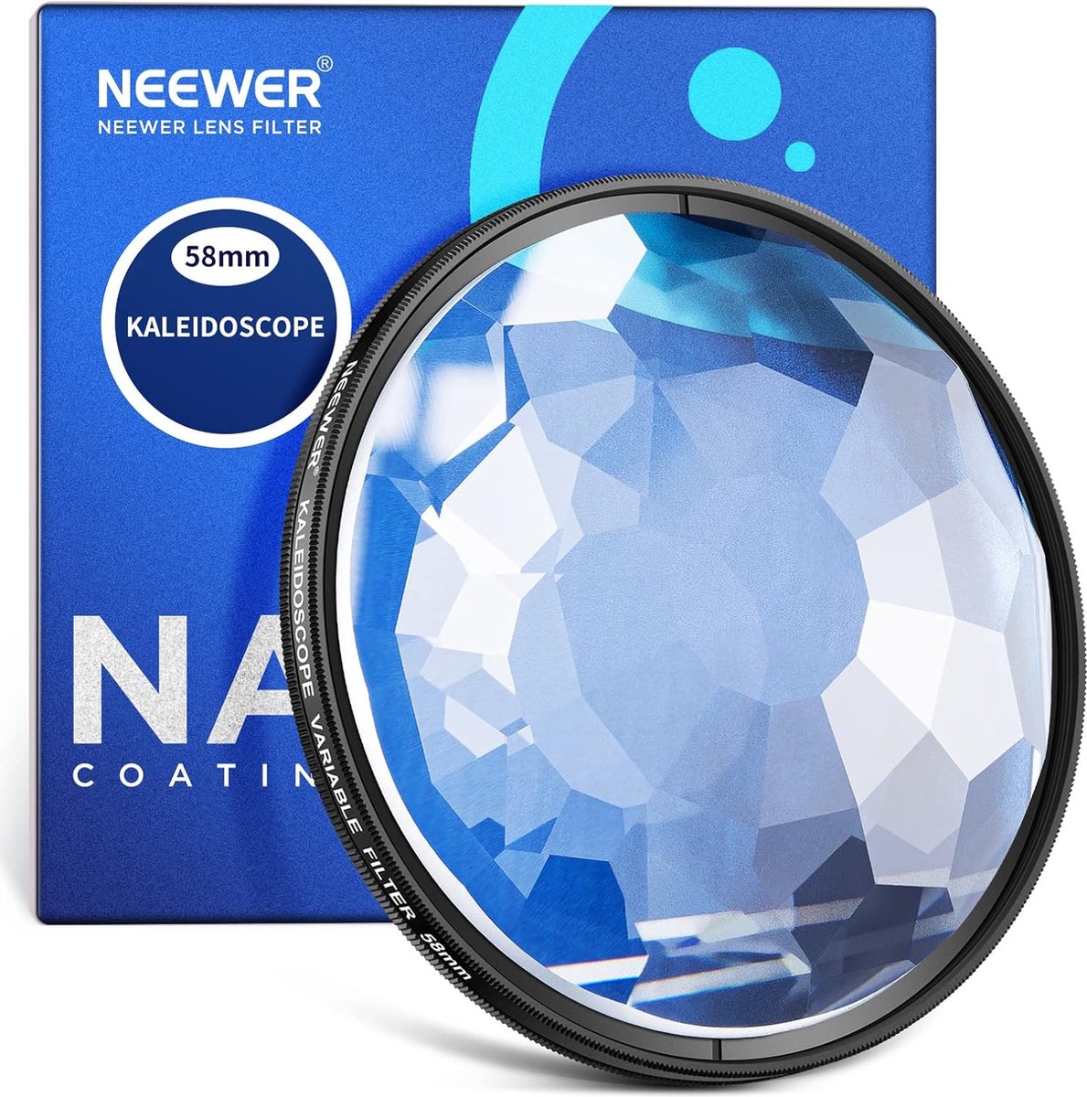 Neewer® - 8mm Kaleidoscoop Prisma Lensfilter - Fotografie Prisma Kristalglas Effectfilter met Meervoudige Breking en Variabel Aantal Fotografische Onderwerpen - Creëer Unieke en Artistieke Beelden