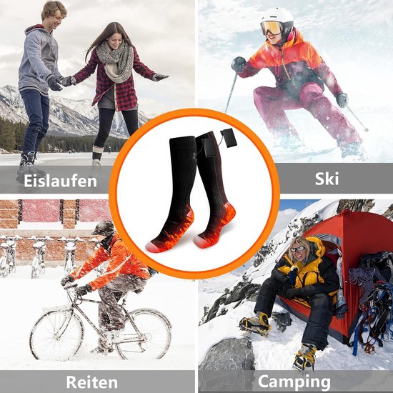 Olycism Verwarmde Sokken – 5000 MAh Accu, 4 Standen, Geschikt Voor Skiën, Vissen En Wandelen – Heerlijk Warme Voeten In De Winter!