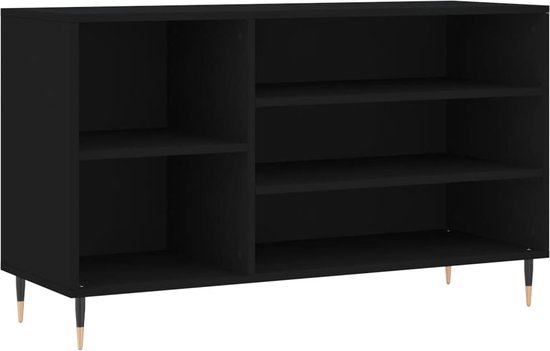 vidaXL - Schoenenkast - 102x36x60 - cm - bewerkt - hout - zwart