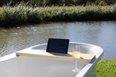 Badplank de luxe – tablet houder - Naturel - 70cm - Houten Badplank - universeel - cadeau - relax – praktisch