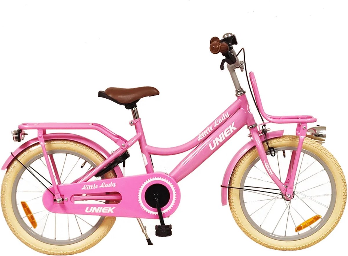 Kinderfiets Kiddie FunGirl met voordrager 18'' Roze