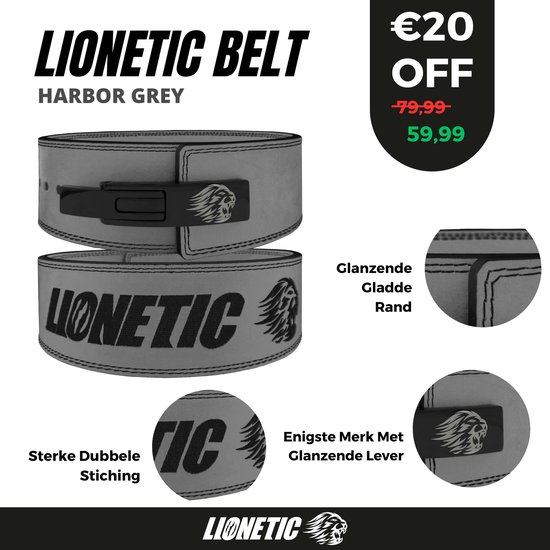 U Fit One® Powerlift Riem - Lifting Belt - Leer Gewichthefriem - Lever
