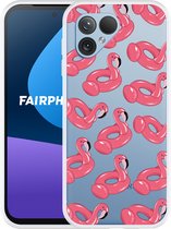 Cazy Hoesje geschikt voor Fairphone 5 Inflatable Flamingos