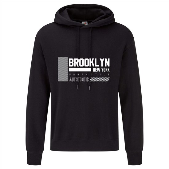 Hoody 359-65 New York Brooklyn - Zwart, 4xL