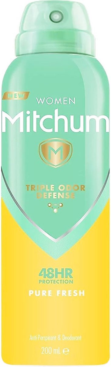 Mitchum - Triple Odor Defense 48HR Protection - Aerosol Deodorant & Anti-Perspirant - Pure Fresh - 200 ml