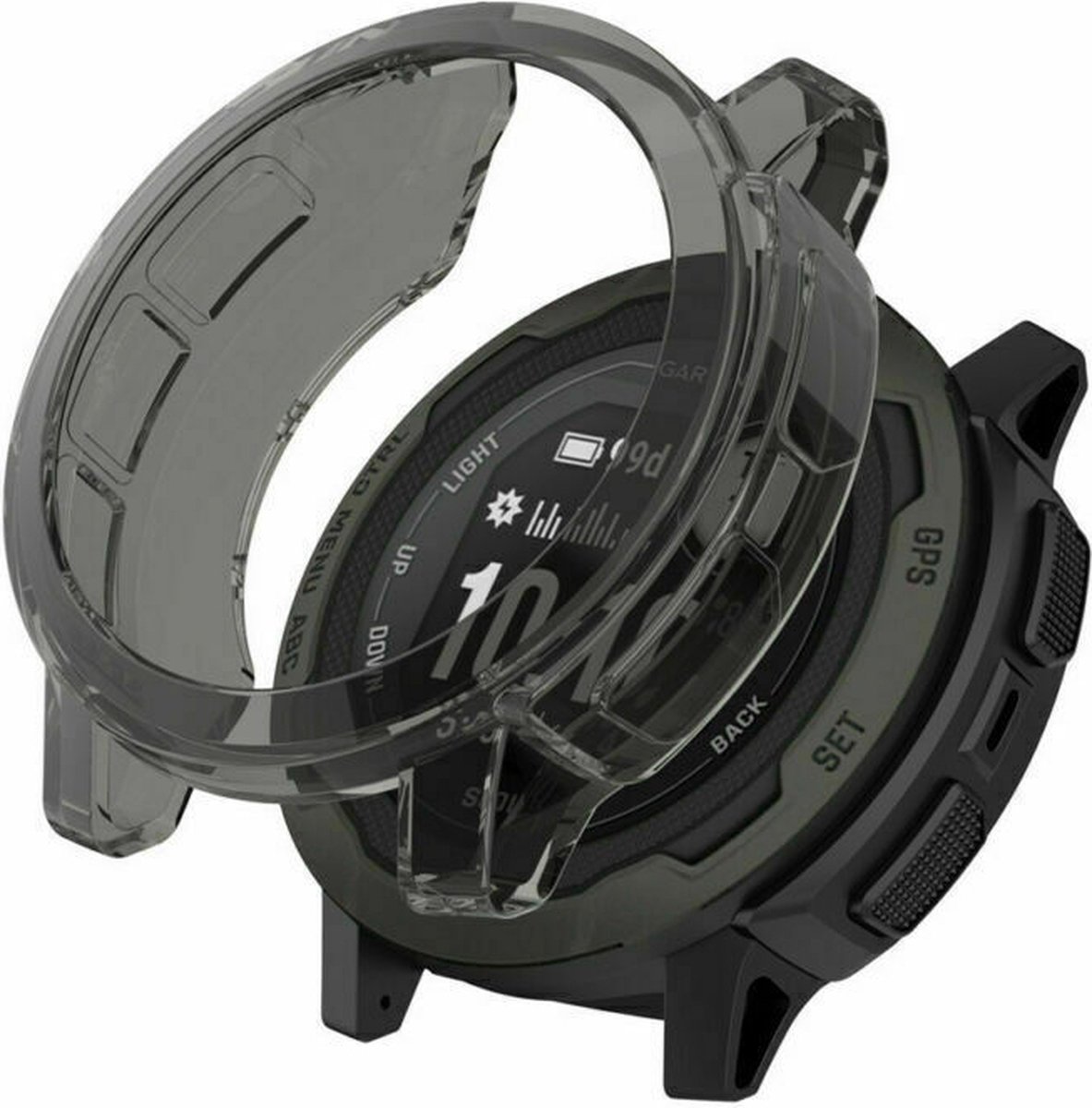 Strap-it TPU case - bescherm hoesje geschikt voor Garmin Instinct 2 (transparant-zwart)