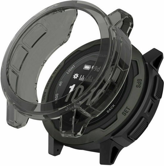 Étui Strap-it TPU - housse de protection adaptée à Garmin Instinct 2 (transparent-noir)