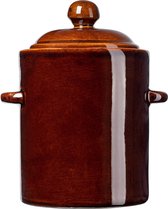 KADAX - Poêle en faïence, poêle en céramique fermée avec couvercle - poêle en faïence lavable au lave-vaisselle, pot de fermentation en céramique fait main - 2,5L