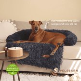 Fluffy hondenmand voor op de bank, bed en grond | Luxe hondenkussen van vegan materiaal & wasmachine-vriendelijk | in donkergrijs van Pelsbarn
