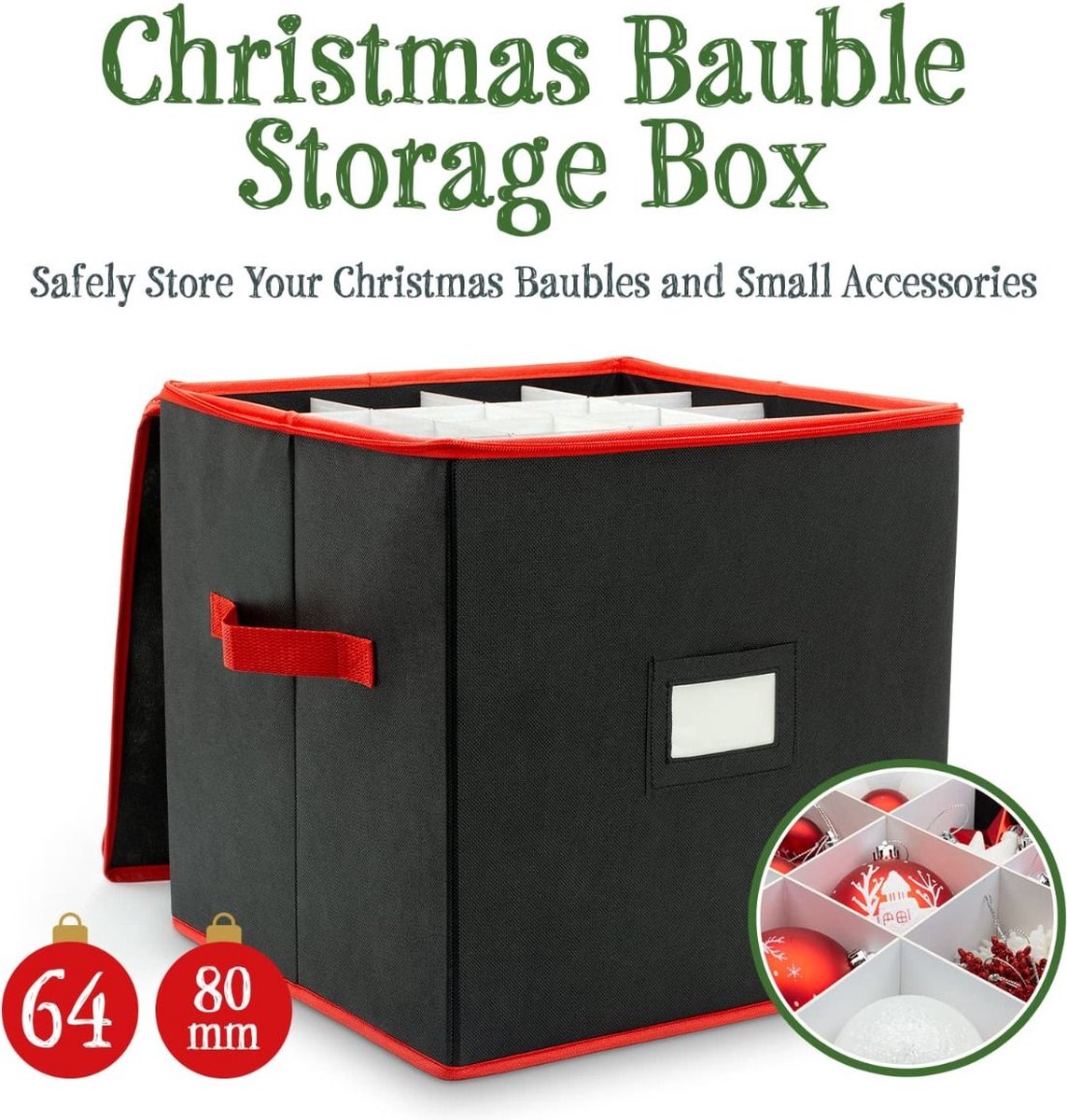 Kerstballen/kerstversiering opbergbox met 70x rode kerstballen voor Kerstballen/kerstversiering opbergbox met 70x rode kerstballen voor