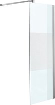 CLP SQUARE - Roestvrijstalen douchewand - NANO-glas half mat glas 130x200x100 cm