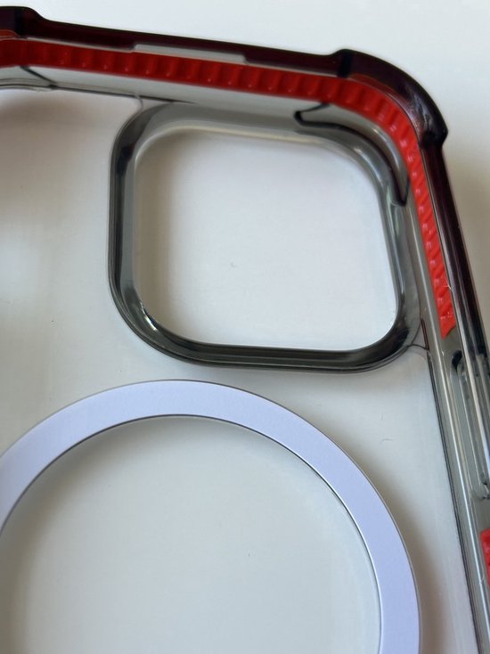 Coque arrière magnétique anti-choc de qualité Premium - Chargement sans fil - Convient pour Apple iPhone 15 Pro - Rouge