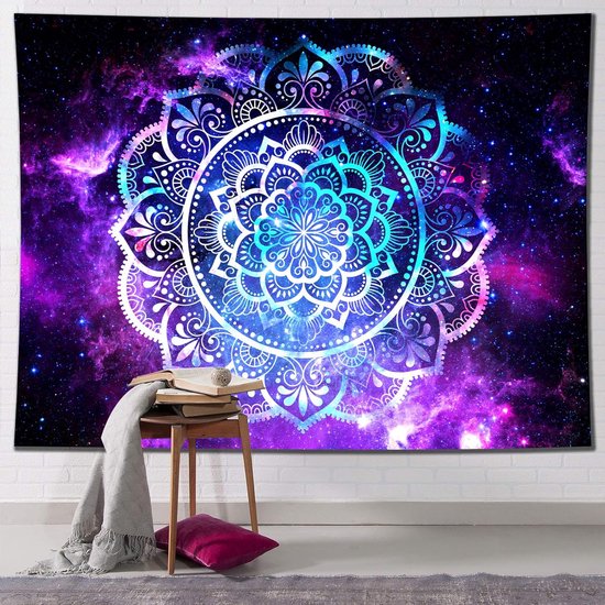 Astronaut Tapestry, Maan Tapestry, Mandala Tapestry, Geschikt voor Kamerdecoratie, Wanddecoratie Kunst (Mandala, 235CM*180CM)