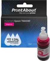 PrintAbout huismerk Inktcartridge T664340 Magenta geschikt voor Epson