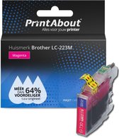 PrintAbout huismerk Inktcartridge LC-223M Magenta geschikt voor Brother