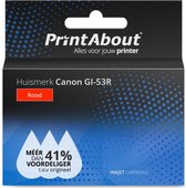 PrintAbout huismerk Inktcartridge GI-53R Rood geschikt voor Canon