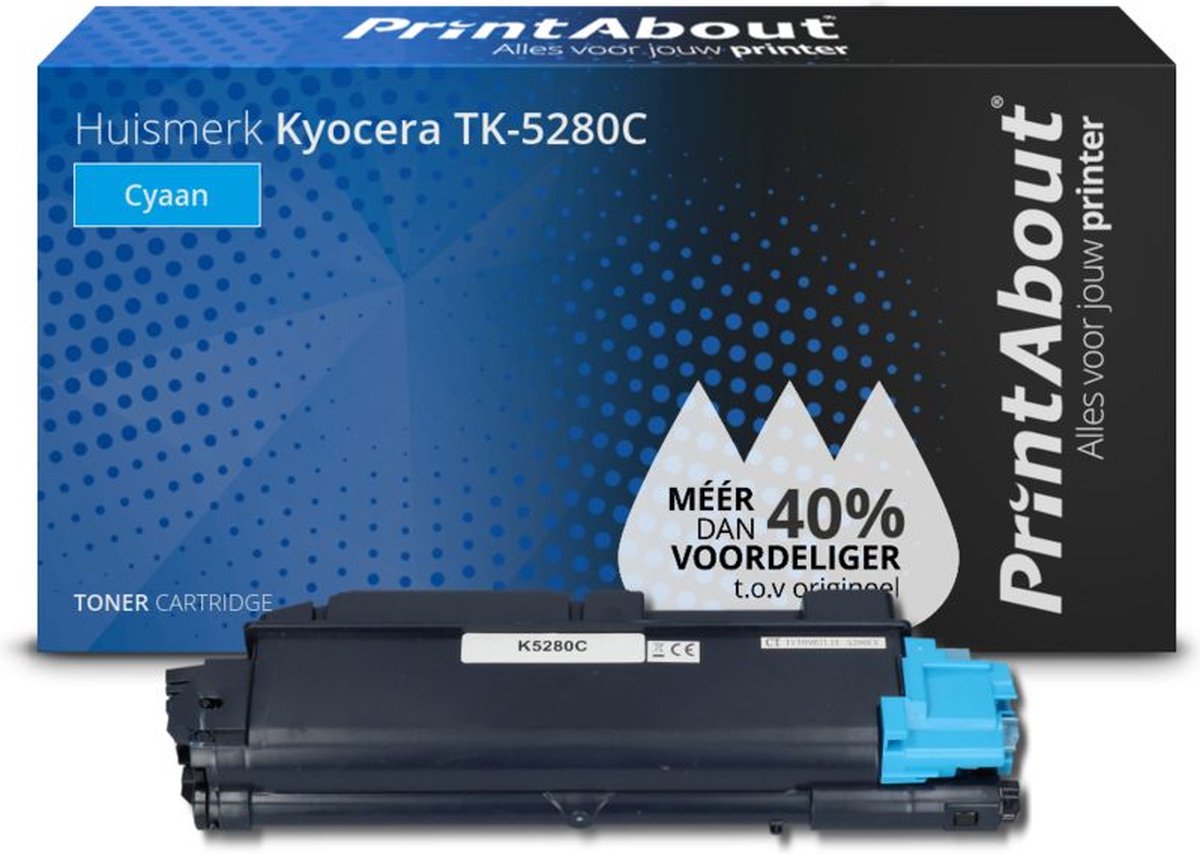 PrintAbout huismerk Toner TK-5280C Cyaan geschikt voor Kyocera