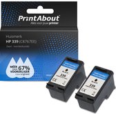 PrintAbout - Inktcartridge / Alternatief voor de HP C8767EE (nr 339) / Zwart 2-pack