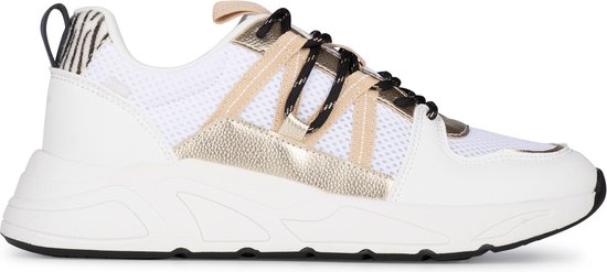 POSH by Poelman CELINE Dames Sneakers - Beige met combinatie - Maat 38