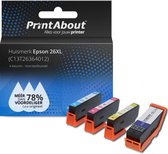 PrintAbout - Inktcartridge / Alternatief voor de Epson T2621 / 4 Kleuren