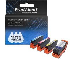 PrintAbout - Inktcartridge / Alternatief voor de Epson T2621 / 4 Kleuren