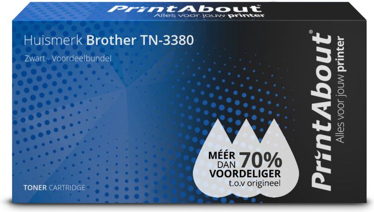 PrintAbout - Alternatief voor de Brother TN-3380 / Zwart 2 Pack