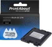 PrintAbout huismerk Inktcartridge GC-21K (405532) Zwart geschikt voor Ricoh