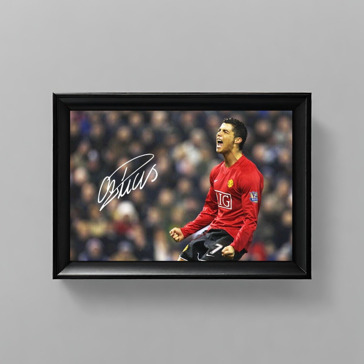 Cristiano Ronaldo CR7 Kunst Gedrukte handtekening 10 x 15 cm In