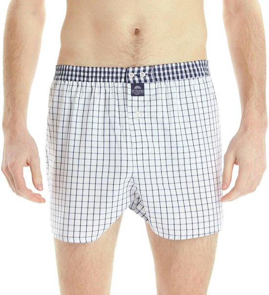 McAlson Wijde boxershort - White - maat M (M) - Heren Volwassenen - 100% katoen- M0224-M