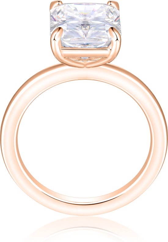 Radiana - 14k Roségouden Radiant Solitaire Moissanite Ring - 0.7 karaat