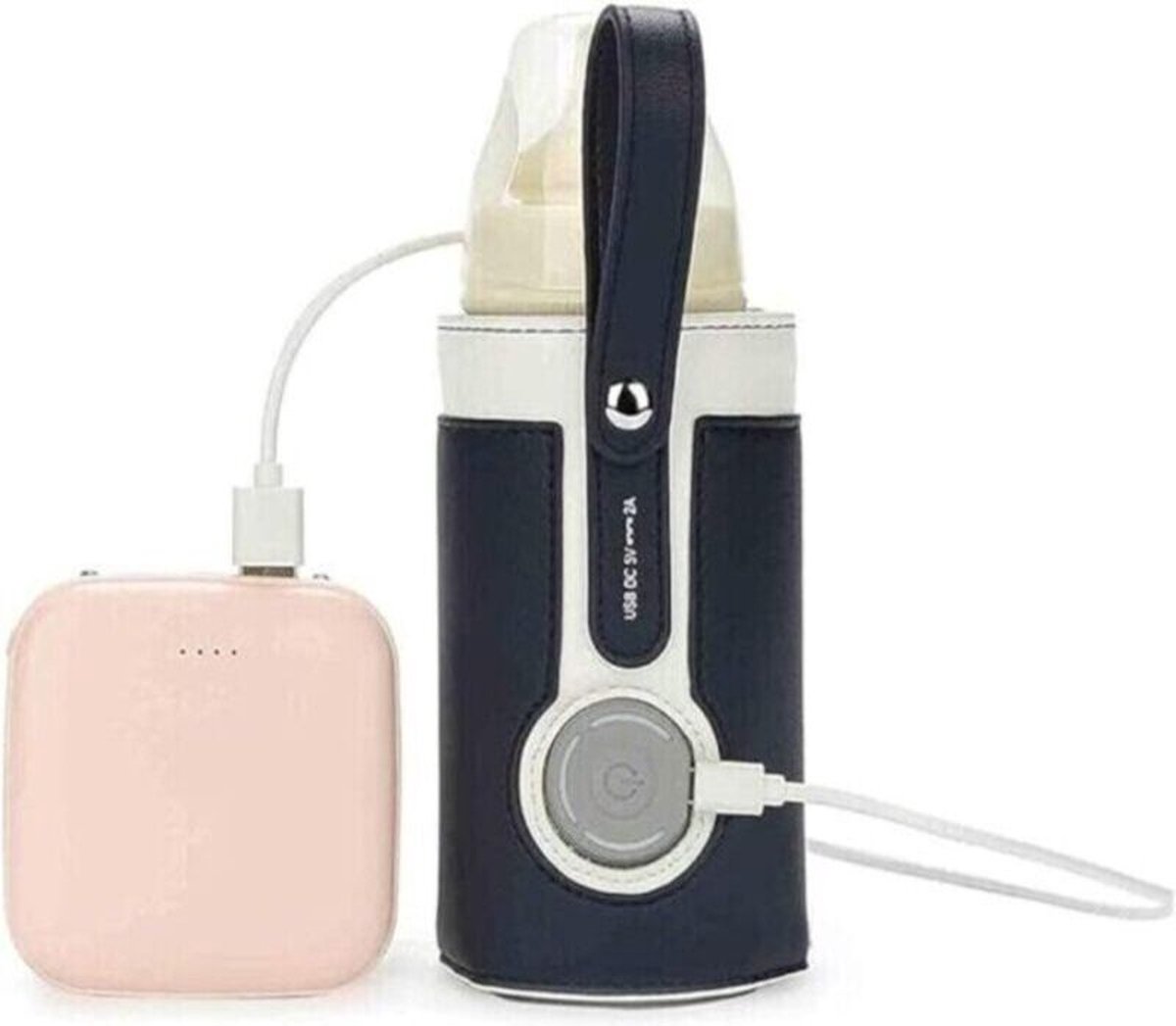 Goedkoopste Draagbare Baby Flessenwarmer voor Onderweg | USB Draagbare Babyfles Verwarmer met Isolatie | Warmtebehoud voor Reizen | Zwarte Hoes | Verpleging On-the-Go