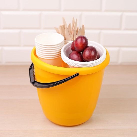 Hastic Cleaning Bucket 10 L - Plastic Bucket Stable - Household Bucket Made of Plastic 10 Litres - Plastic Bucket 10 L - Water Bucket with Ergonomic Handle