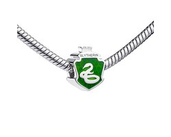 Harry Potter Sterling Silver Slytherin House Shield Spacer Bead
