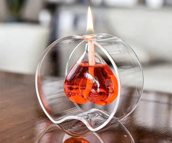 Heart love oil lamp for a romantic atmosphere - Merkloos
