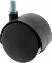 AMIG meubelwiel/zwenkwiel - 1x - D40mm - M6 schroefbevestiging - 35kg - zwart