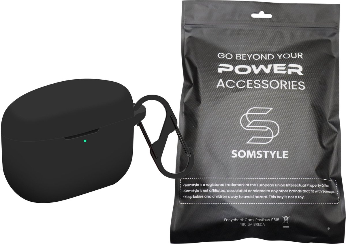 Somstyle Hoesje Geschikt voor Sony WF-1000XM5 Draadloze Oordopjes - Zacht Siliconen met Clip – Zwart – foto 7