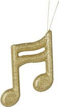 Gouden 8e muzieknoot kerstversiering hangdecoratie 15 cm