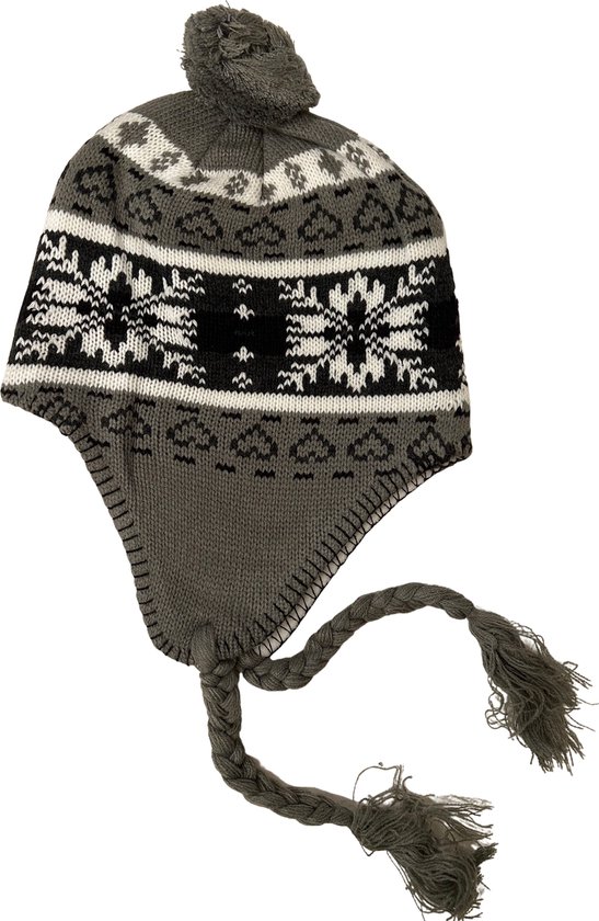 Hoogwaardige Kwaliteit Noorse Muts / Beanie Met Oorflappen - One Size | Unisex | Grijs