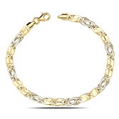 Juwelier Zwartevalk 14 karaat gouden bicolor armband - ZV 393/18,5cm