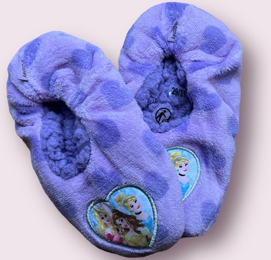 Disney Princess Pantoffels - Sloffen met anti-slip - Sloffen voor kinderen - Huissloffen - Lila - Maat 29/31 - Cadeau - kado - Sinterklaas cadeau