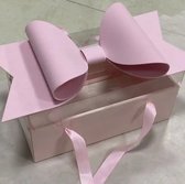Luxueuze geschenkdoos - Grote Roze Strik - Met elegante linthandvat